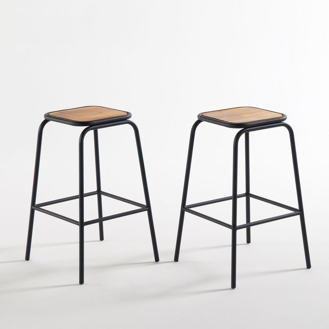 Tabouret de bar h.65 cm (lot de 2), hiba noir La Redoute ...