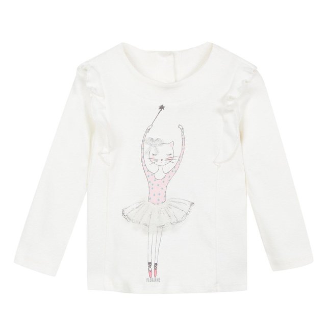 T-Shirt Manches Longues avec Motif Ballerine