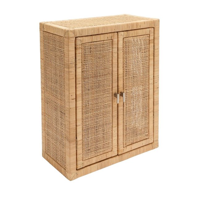 Petite Armoire En Cannage De Rotin Beige Fonce Kok La Redoute