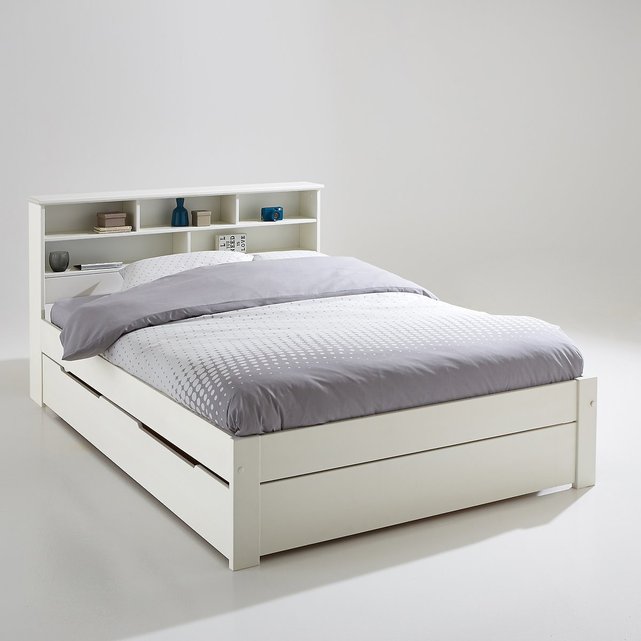 Ensemble Lit Tete De Lit Et Sommier Nikko Blanc La Redoute Interieurs La Redoute