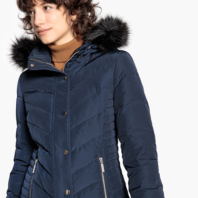 short jacket with fur hood