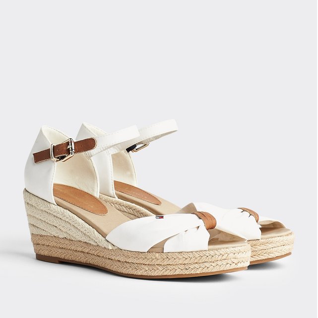 tommy hilfiger white wedges