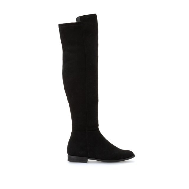 flat over the knee boots leather