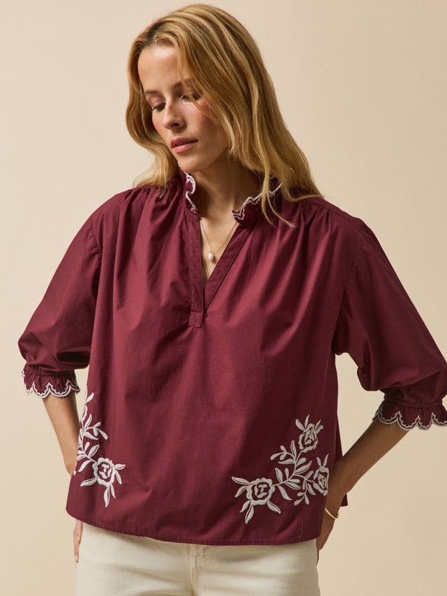 Tunique Blanche Cyrillus - Motifs Noirs - Taille 40/L - Très Bon état