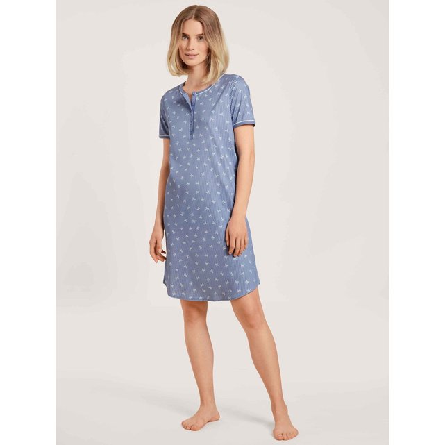 Chemise de nuit longueur 95cm bleu provence Calida La Redoute