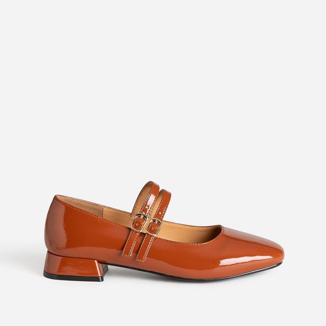 Ballerines LANDS END Femme 38,5 Marron Daim Velcro - Occasion Très Bon état