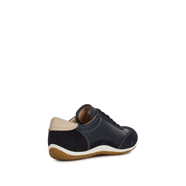 Vega leather trainers navy blue Geox 