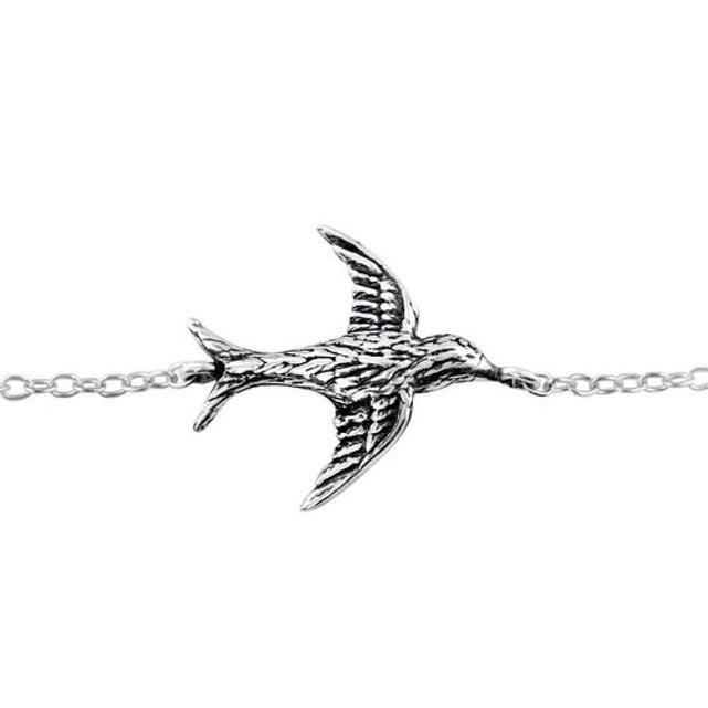 Bracelet Chaîne Réglable 16 à 18 Cm Oiseau Vol Argent 925