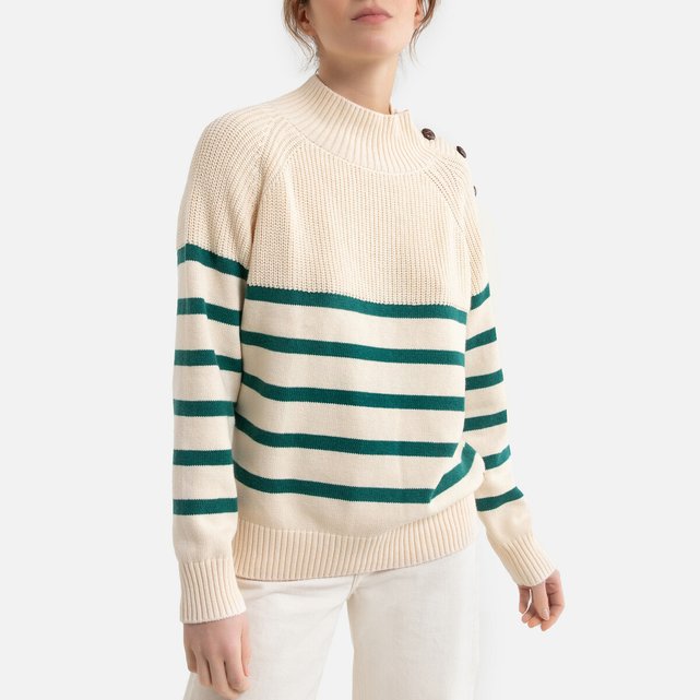 striped crew neck jumper