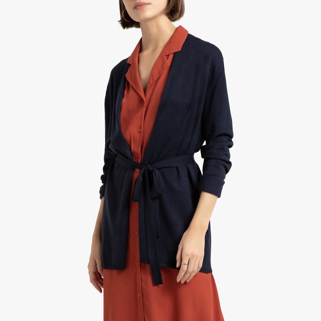 long tie waist cardigan