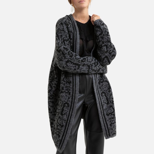 long patterned cardigan