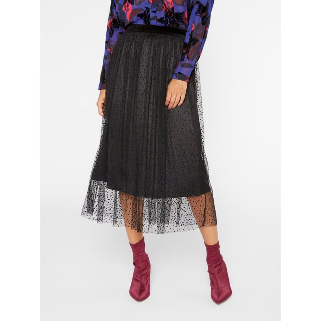 Jupe mi-longue couche transparente par-dessus black Yas ...