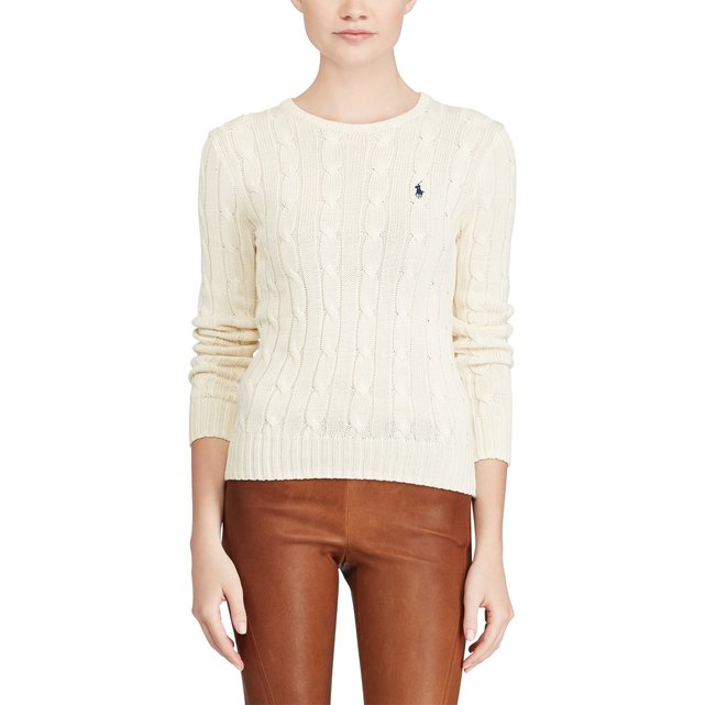Fine knit crew-neck jumper , ecru, Polo Ralph Lauren | La Redoute