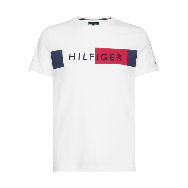 t-shirt à drapeau colour-block tommy hilfiger | la redoute