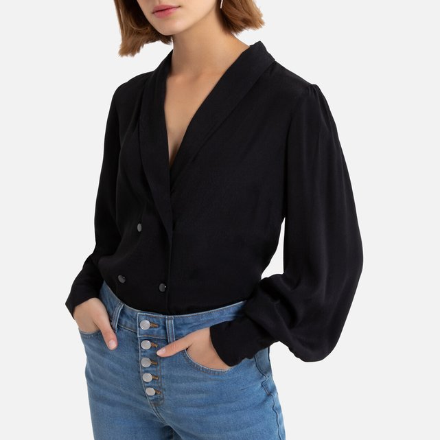 Long-sleeved blouse , black, La Redoute Collections | La Redoute