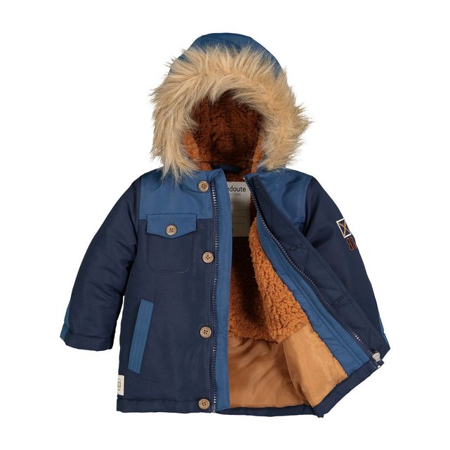 Parka à capuche, doublure chaude 3 mois 3 ans bleu marine La Parka à étoiles Manteaux Mini | 0 12 mois ENFANTS