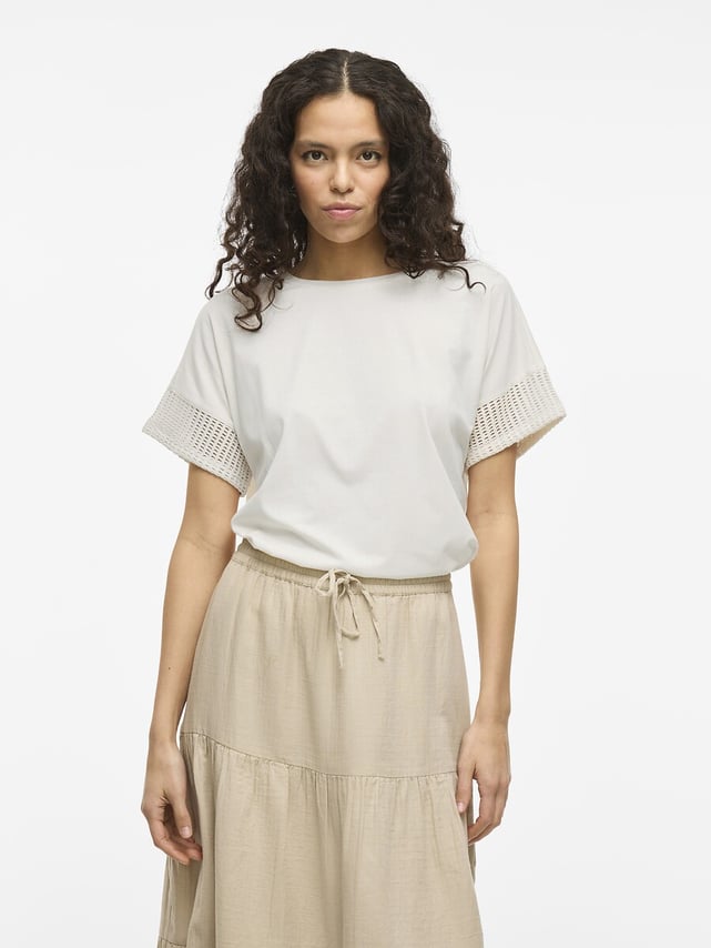 T-shirt Vila Manches Courtes - Taille XS - Blanc Graphique - Neuf Avec étiquettes - Prix Magasin 30€