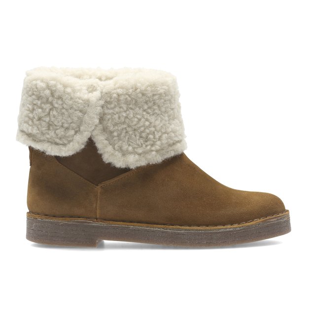 Drafty Haz Fur-Lined Leather Ankle Boots