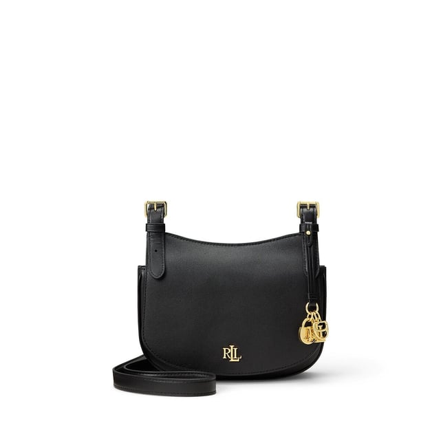 Marcy leather shoulder bag, black, Lauren Ralph Lauren | La Redoute