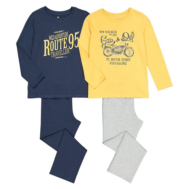 Lote de 2 pijamas em algodão bio, 3-12 anos  LA REDOUTE COLLECTIONS image 0