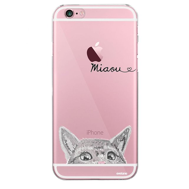 Coque Iphone 6 6s Rigide Transparente Chat Miaou Evetane La Redoute