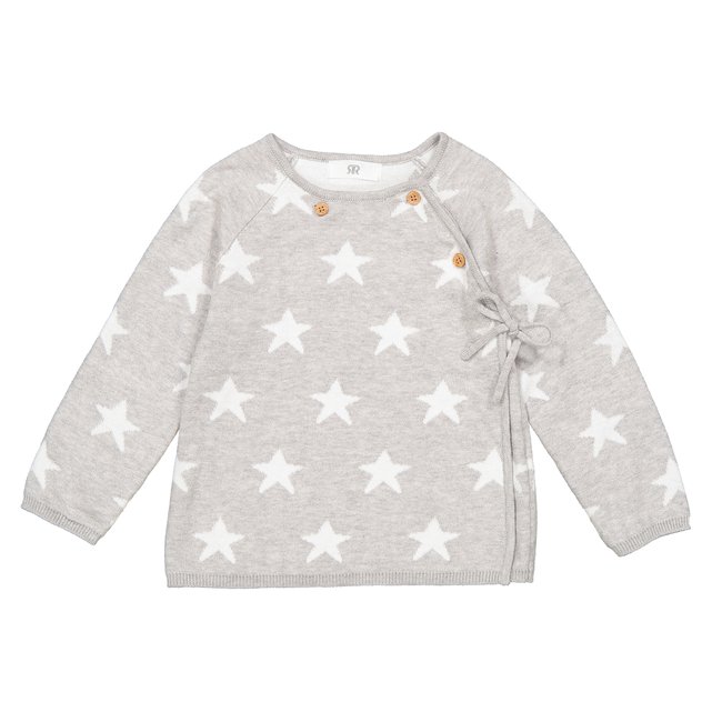 Casaco cruzado em algodão, estampado às estrelas, prematuro-2 anos  LA REDOUTE COLLECTIONS image 0