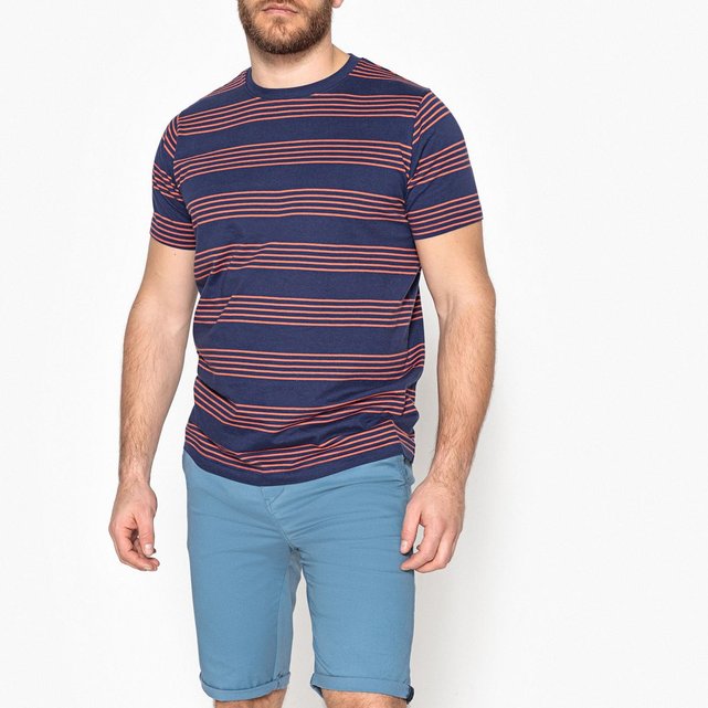 Tee shirt rayé marine rayé brique Castaluna For Men | La ...