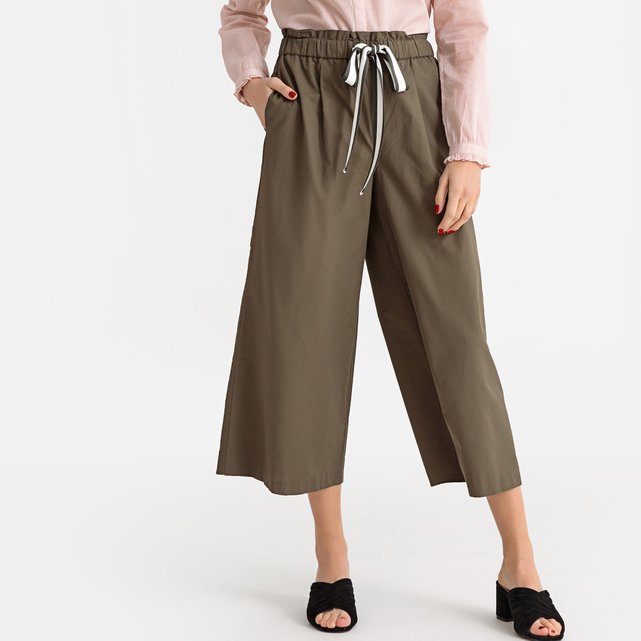 wide leg drawstring trousers