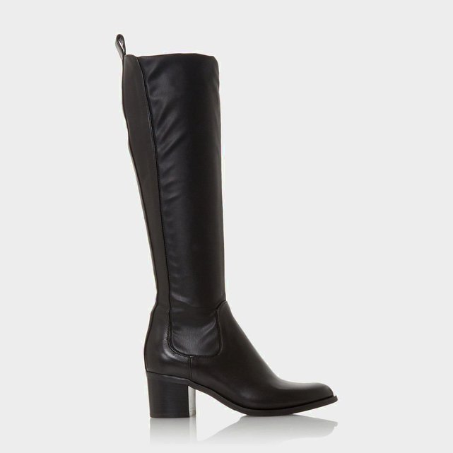 bottes noires en cuir