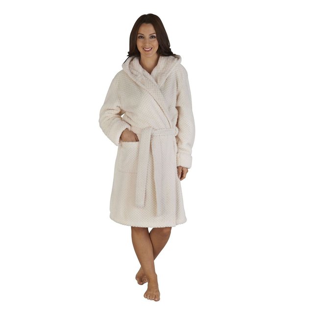 Robe de chambre à capuche blanc crème Slenderella | La Redoute