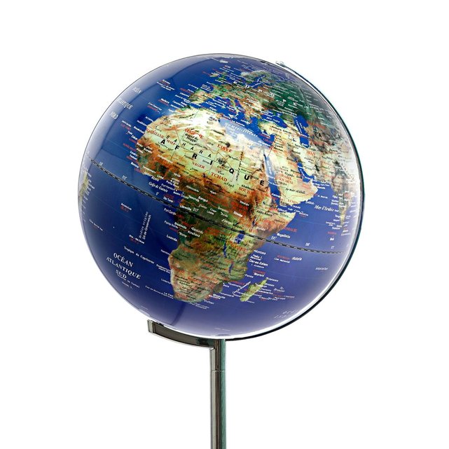 Decouvertesla Globe Pied Sur Reliefs Lumineux Nature Et