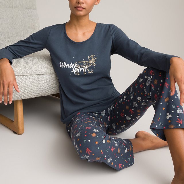 Pyjama avec motifs lapin à manches longues La Redoute Vêtements Sous-vêtements vêtements de nuit Pyjamas 