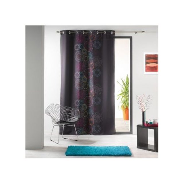 Rideau à illets à motifs tendances prune Home Maison | La Redoute Rideau à illets à motifs tendances prune Home Maison | La Redoute