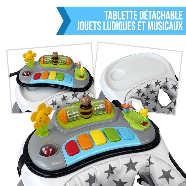 Avis Trotteur Bebe Evolutif Musical Pliable Reglable En Hauteur Monsieur Bebe La Redoute