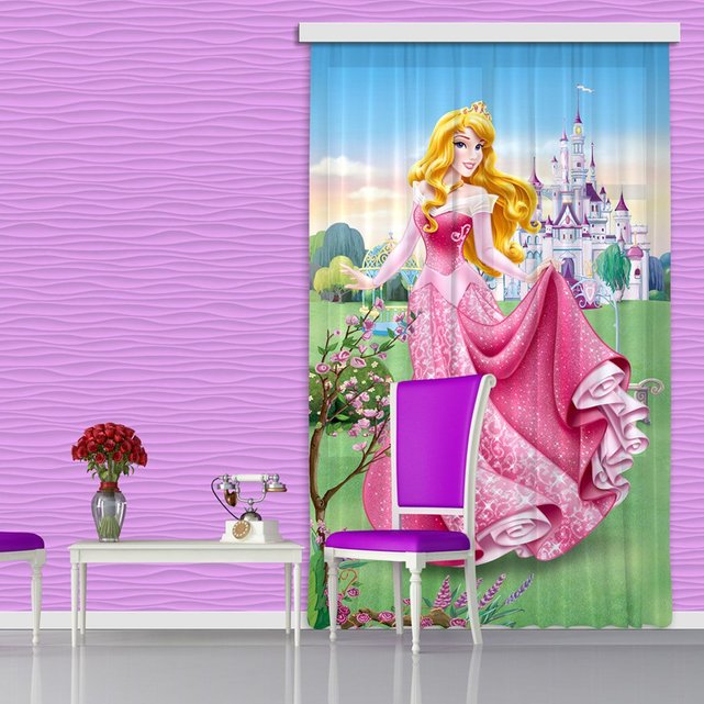 Rideaux princesse aurore disney-occultant : 140x245 cm rose ... Rideaux princesse aurore disney-occultant : 140x245 cm rose ...