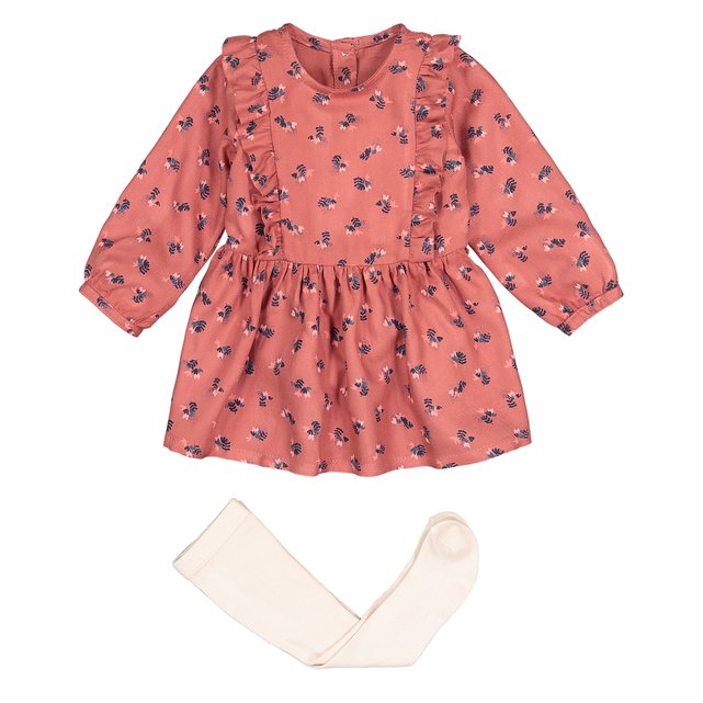 2-teiliges Set aus Kleid und Strumpfhose, 1 Monat - 3 Jahre  LA REDOUTE COLLECTIONS image 0