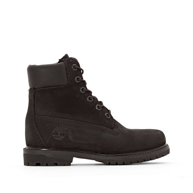 timberland 6 inch premium black lace up flat boots