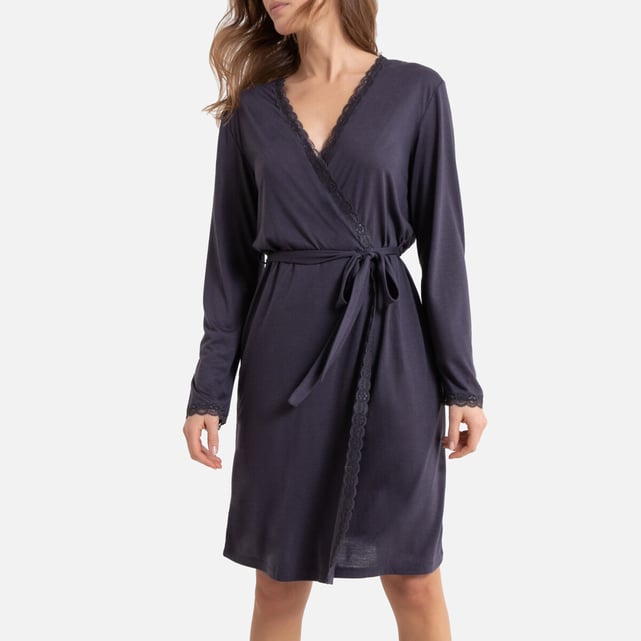 Robe de chambre en jersey La Redoute Collections bleu La