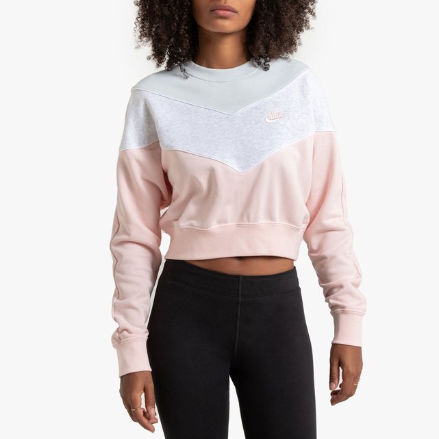 Sweat court tricolore col rond rose Nike | La Redoute