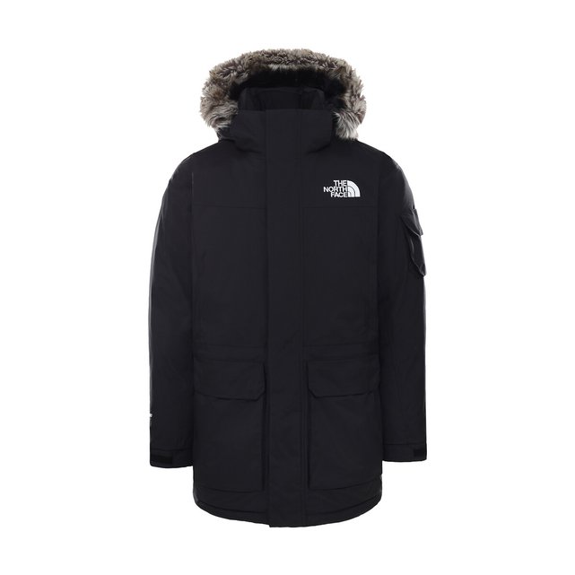 black north face jacket with fur hood