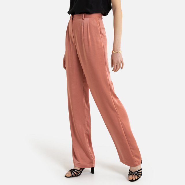 Pantalon large en satin vieux rose La Redoute Collections ...