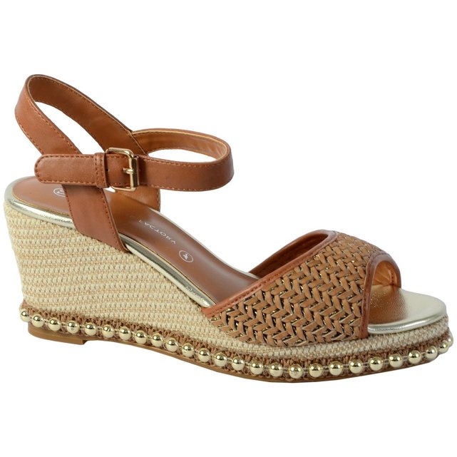 sandale compensee camel