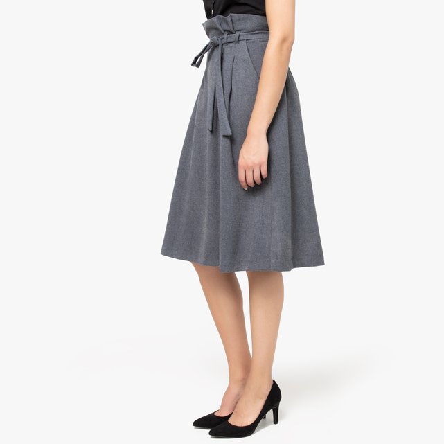 Wonderbaarlijk Wijde rok met hoge taille mêleegrijs Anne Weyburn | La Redoute VC-01