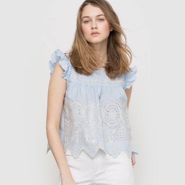 Broderie anglaise ruffle top Mademoiselle R | La Redoute