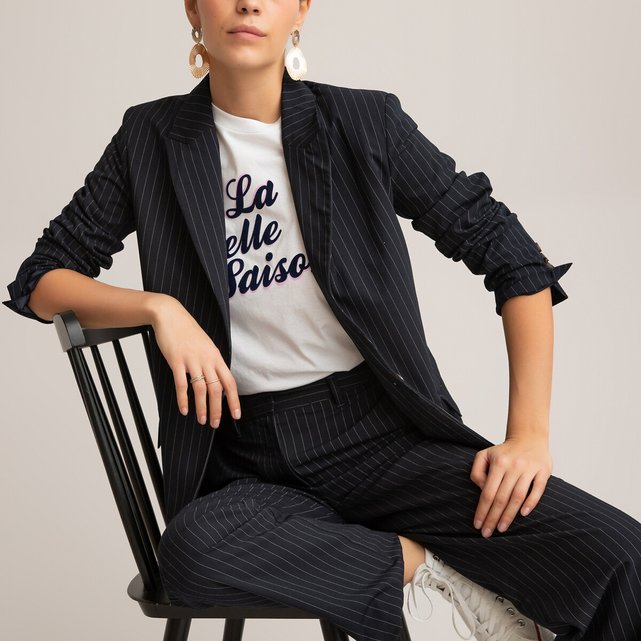 Blazer Mit Streifen Blau Weiss Gestreift La Redoute Collections La Redoute