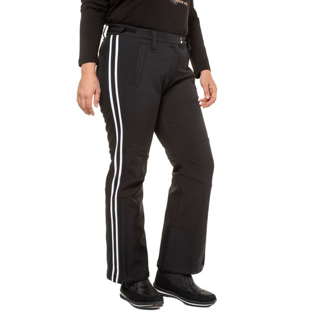 Pantalon softshell, rayure galon, zip noir Ulla Popken ...