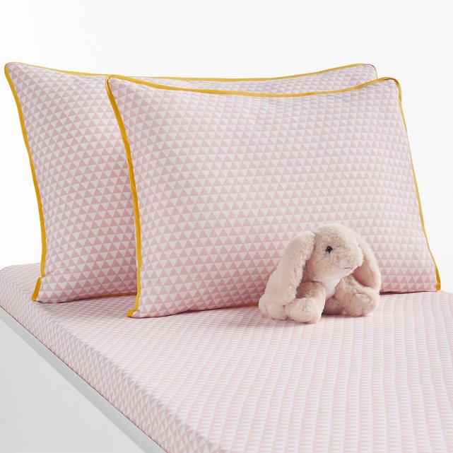 Taie D Oreiller Bebe Coton Scandinave Rose Blanc La Redoute Interieurs La Redoute