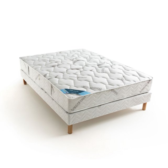 Matelas ressorts ensaché grand confort ferme blanc/gris ...