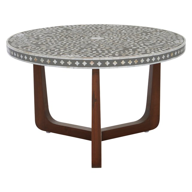 Mango Wood Coffee Table With Mother Of Pearl Decorative Top Black So Home La Redoute