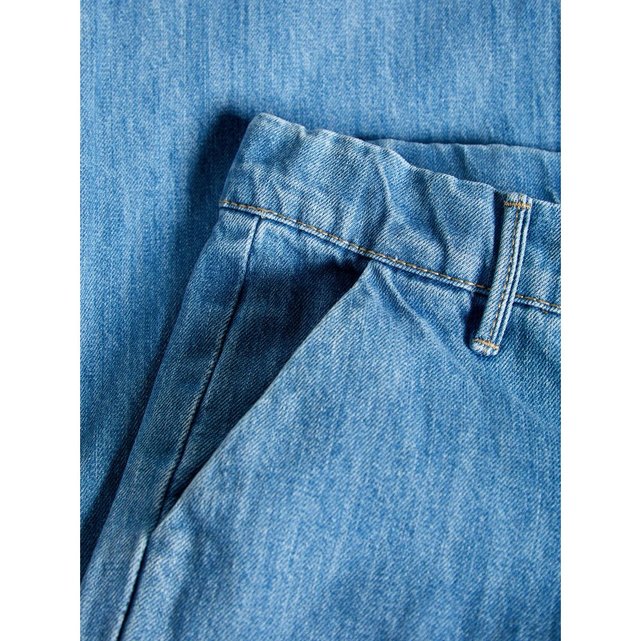 jean raccourcie évasée bleu-medium blue denim name it | la redoute